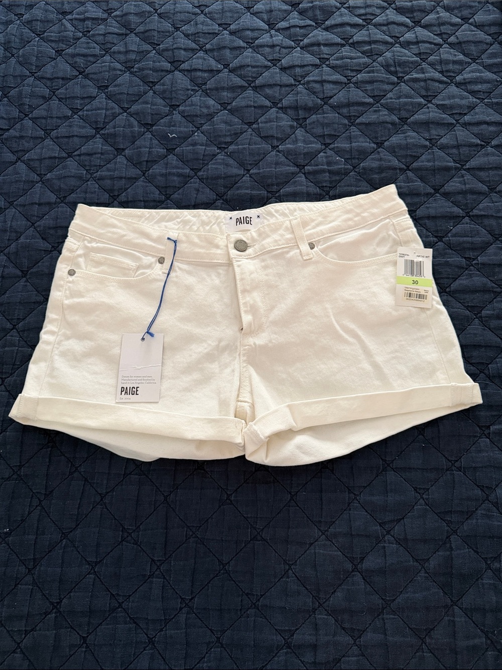 PAIGE White Jimmy Jimmy White Denim Shorts